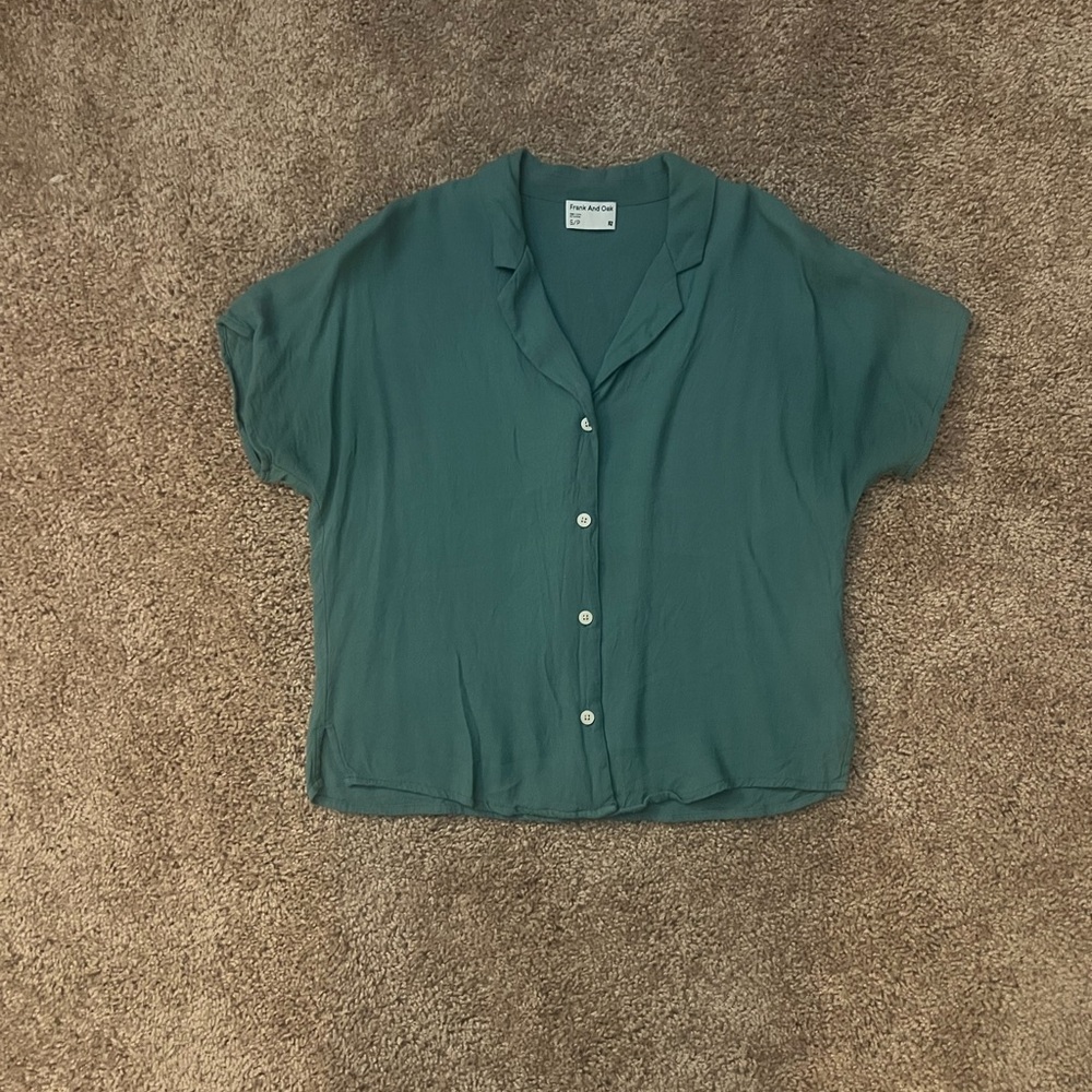 Women's Green Button-Up Top